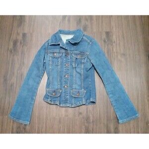 Bitten Sarah Jessica Parker Denim Jean jacket Womens small Dark Wash Long Sleeve
